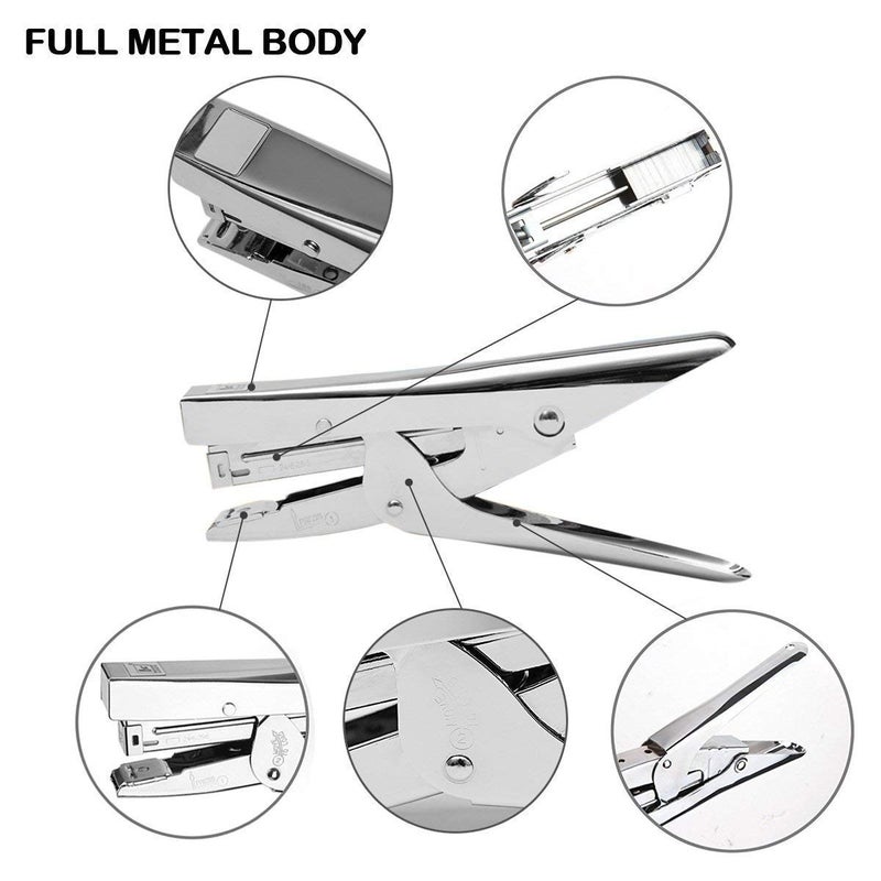 ONDY Plier Stapler Heavy Duty Office Hand Held 20-Sheet Papers Stapling Machine With 1000 Staples and Remover Tool, Silver - Image 4
